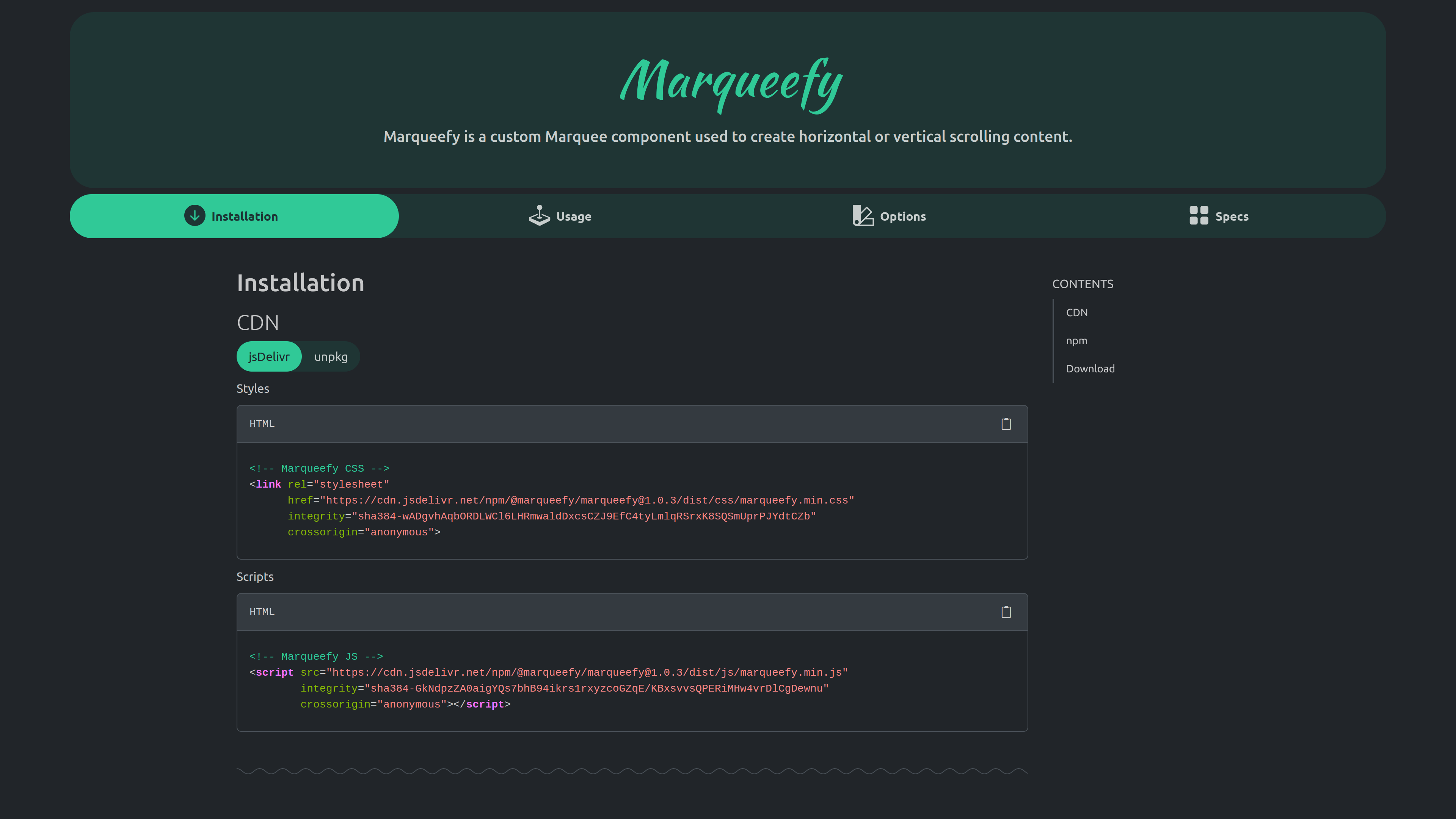 Marqueefy website screenshot
