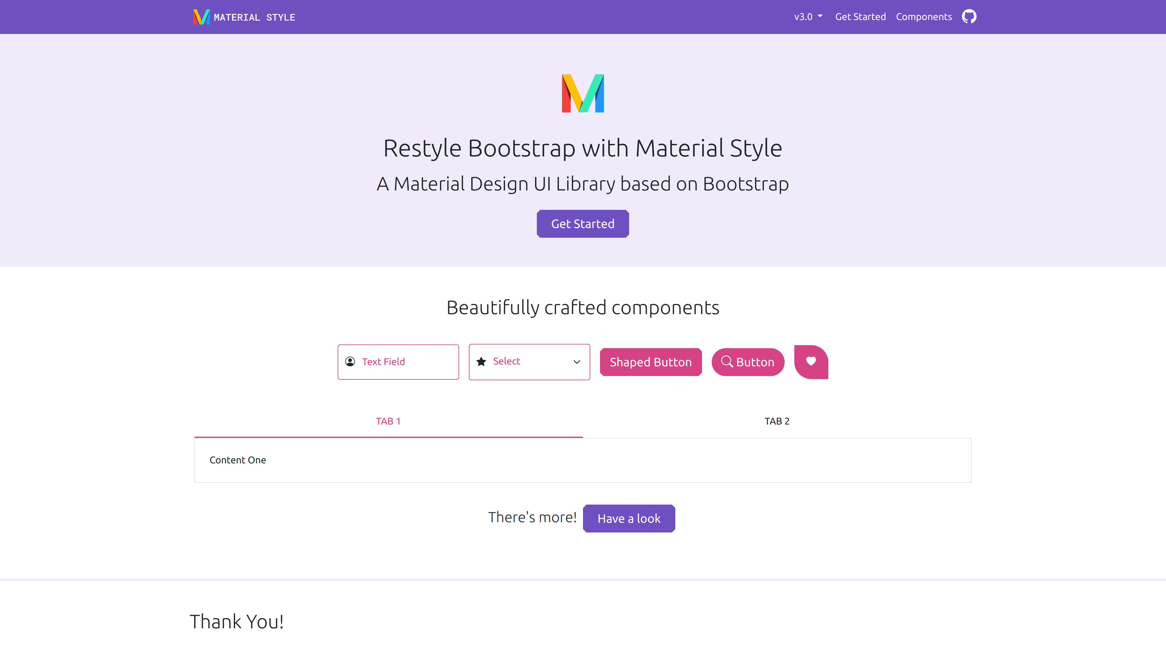 Material Style website screenshot